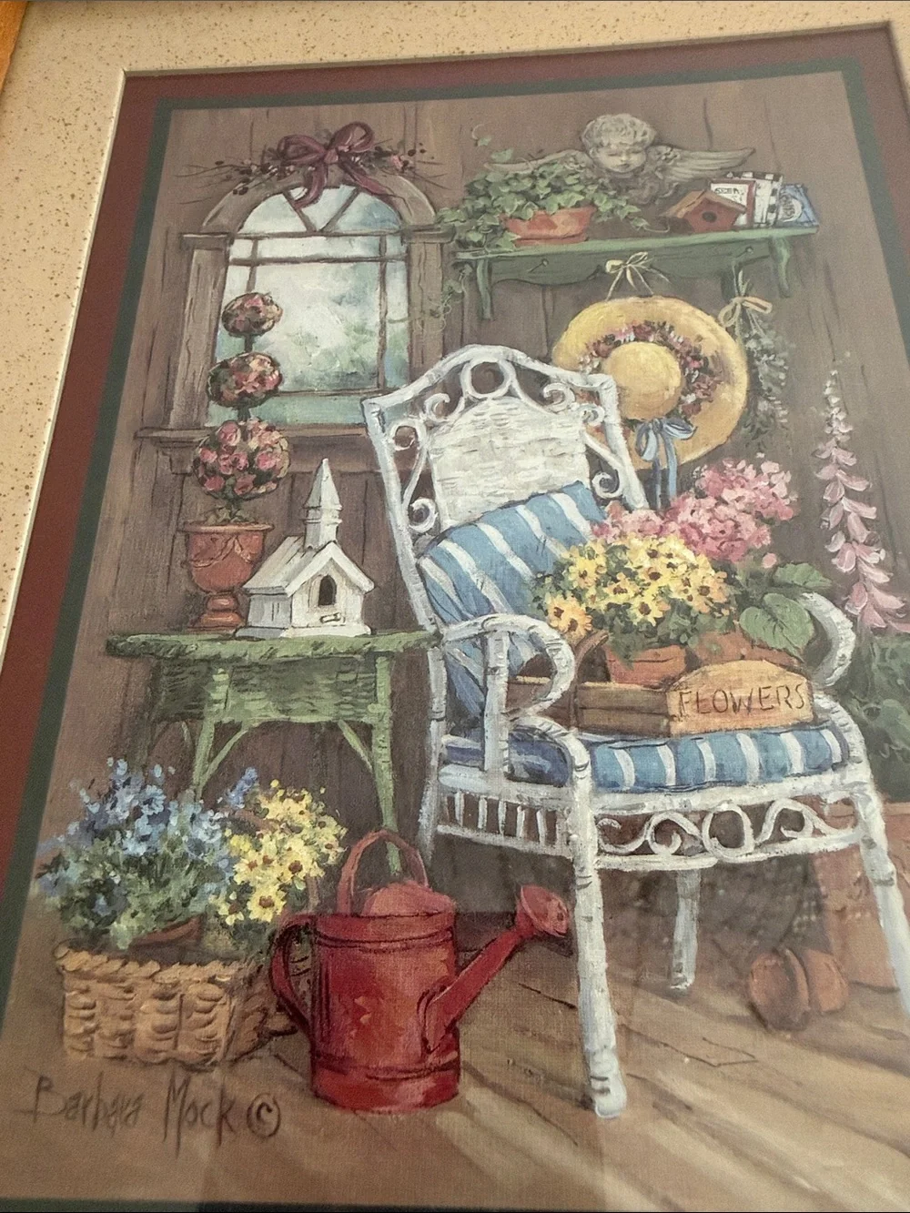 2 Vintage Home Interiors garden themed artwork by Barbara Mock